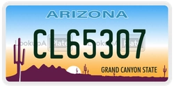 CL65307  license plate in AZ