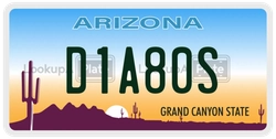 D1A80S  license plate in AZ