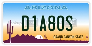 D1A80S license plate in Arizona