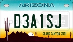 D3A1SJ license plate in Arizona