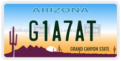 G1A7AT  license plate in AZ