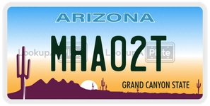 MHA02T license plate in Arizona