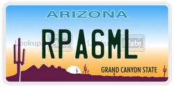 RPA6ML  license plate in AZ