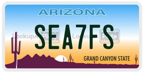 SEA7FS license plate in Arizona