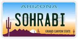 SOHRABI  license plate in AZ