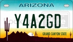 Y4A2GD license plate in Arizona