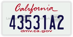 43531A2  license plate in CA