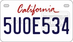 5UOE534 license plate in California