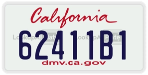 62411B1 license plate in California
