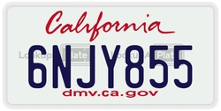 6NJY855  license plate in CA