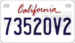 73520V2 license plate in California