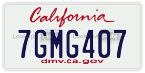 7GMG407 license plate in California