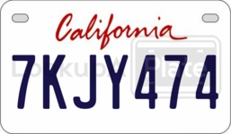 7KJY474 license plate in California