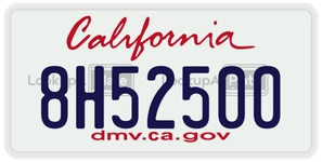 8H52500 license plate in California