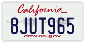 8JUT965 license plate in California