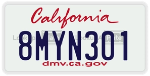 8MYN301 license plate in California