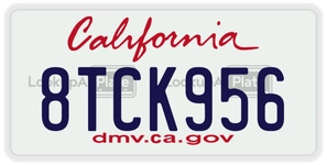 8TCK956 license plate in California