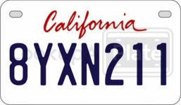 8YXN211 license plate in California