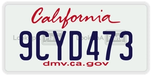 9CYD473 license plate in California