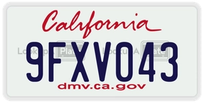 9FXV043 license plate in California