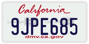 9JPE685 license plate in California