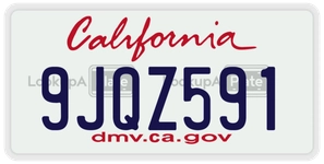 9JQZ591 license plate in California