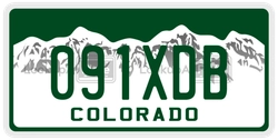 091XDB  license plate in CO