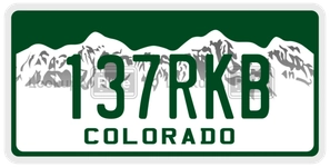 137RKB license plate in Colorado