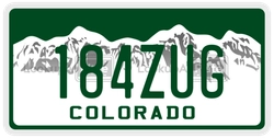 184ZUG  license plate in CO
