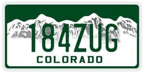 184ZUG license plate in Colorado
