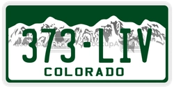 373-LIV  license plate in CO