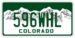 596WHL  license plate in CO