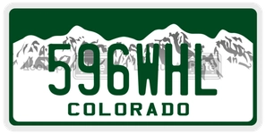 596WHL license plate in Colorado