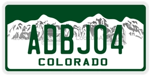 ADBJ04 license plate in Colorado