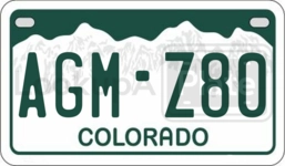 AGMZ80 license plate in Colorado