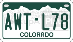 AWTL78 license plate in Colorado