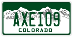 AXEI09  license plate in CO
