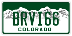 BRVI66  license plate in CO