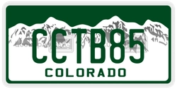 CCTB85  license plate in CO