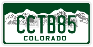 CCTB85 license plate in Colorado