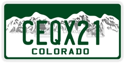 CEQX21  license plate in CO