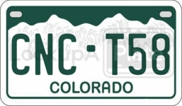 CNCT58 license plate in Colorado