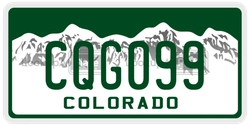 CQG099  license plate in CO