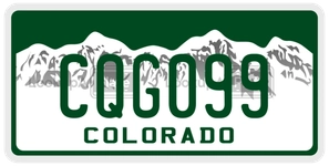 CQG099 license plate in Colorado