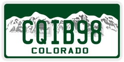 CQIB98  license plate in CO