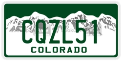 CQZL51  license plate in CO