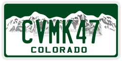 CVMK47  license plate in CO