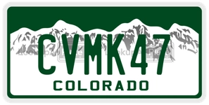 CVMK47 license plate in Colorado