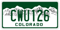 CWU126  license plate in CO