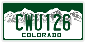 CWU126 license plate in Colorado